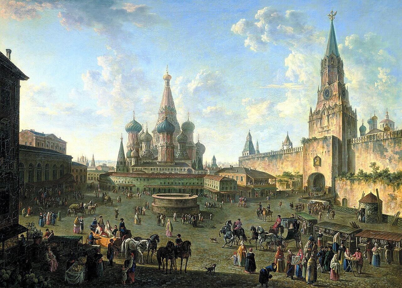 La Plaza Roja de Moscú en el siglo XIX, obra de Fedor Alekseev