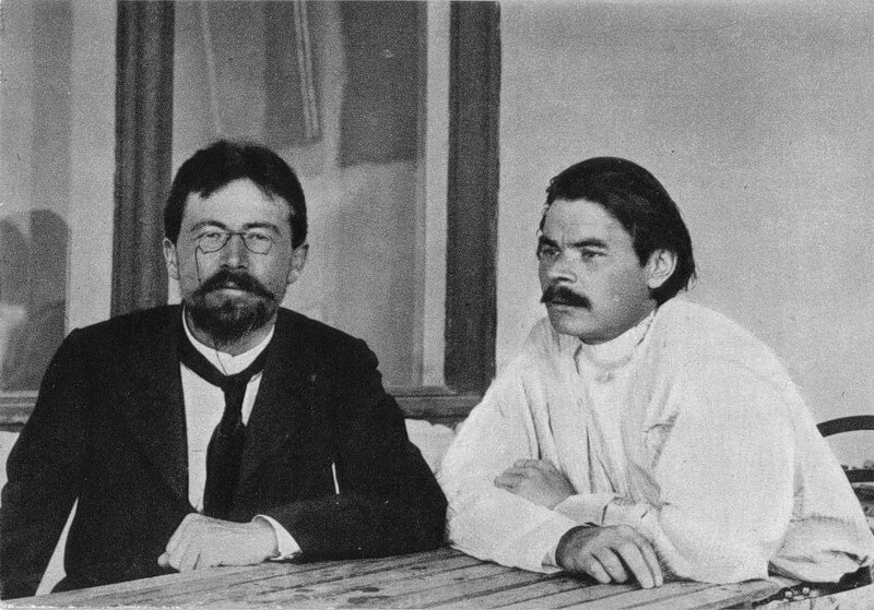 Máximo Gorky y Chéjov reunidos en Yalta