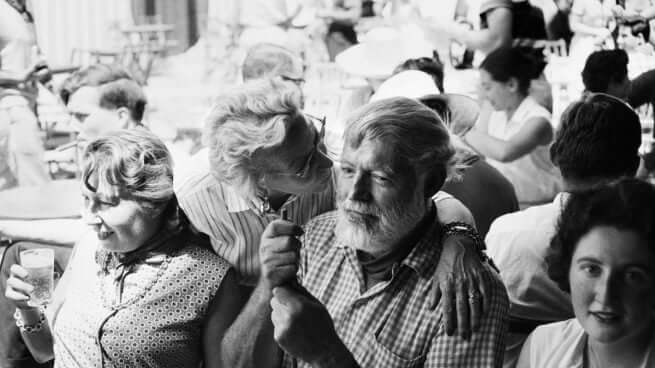 Hemingway en los San Fermines en uno de sus viajes a España