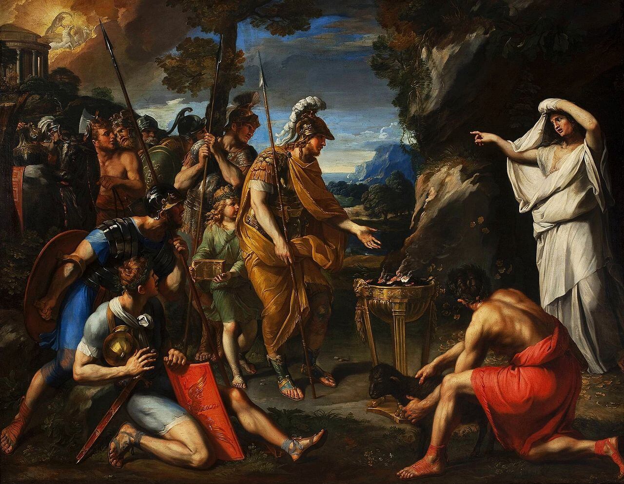 Eneas bajando al Inframundo, por Perrier