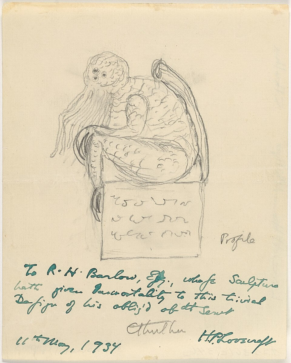 Dibujo de Cthulhu de la mano de Lovecraft