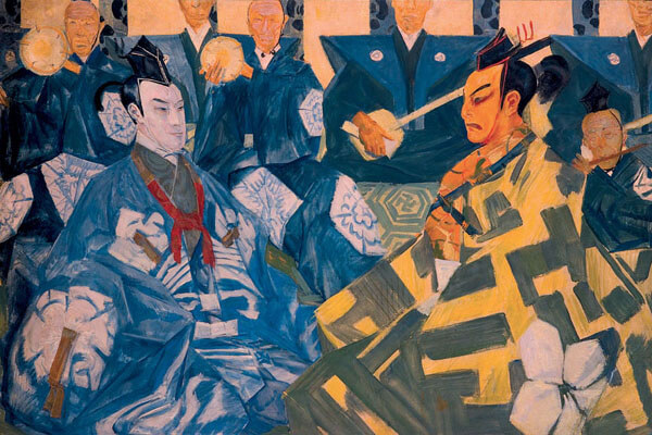 Dos actores de teatro kabuki japonés, por Yakovlev