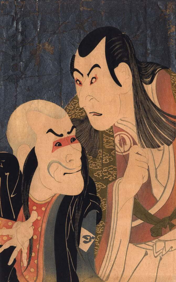 Dos actores de teatro kabuki japonés en el siglo XVIII