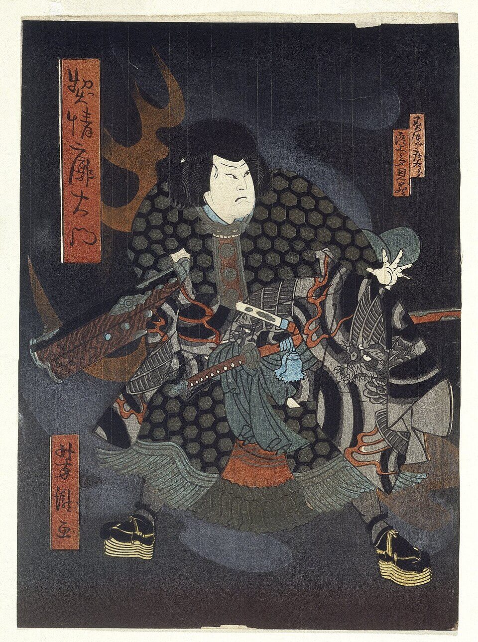 Escena de teatro kabuki japonés